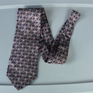 (J28) Van Heusen Diamond Pattern Tie - Black, Gray, Orange